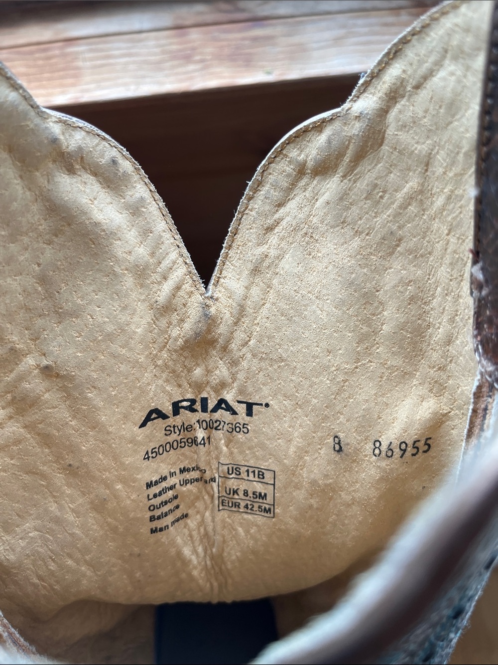 Ariat Brown Leather Western Cowboy Boots with Teal Stitching - Picture 2 of 6